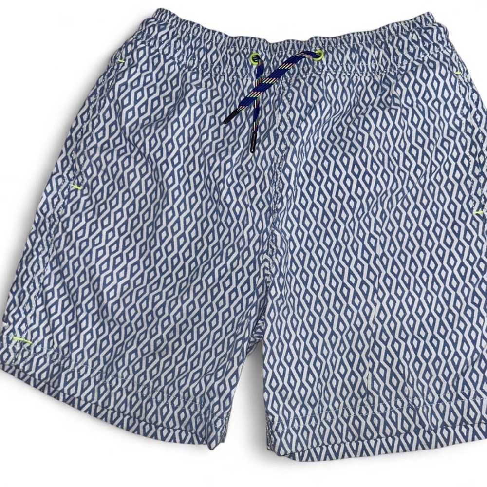 Crewcuts Navy and White Patterned Swim Trunks
